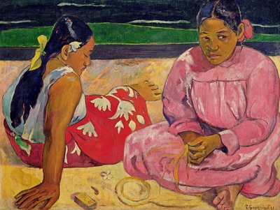 Mulheres do Taiti, na praia, 1891 de Paul Gauguin